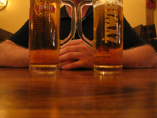 IMG_4648_sm Finał w Karczmie na Greenpoincie - piwo Żywiec, tatar, smalec z ogórkami.